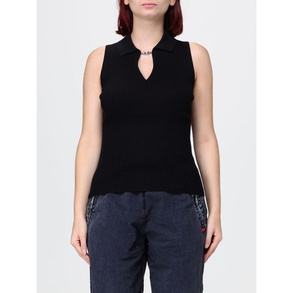 Diesel Women Diesel Slim Fit Ribbed Silk And Cotton Blend Off-The-Shoulder Top